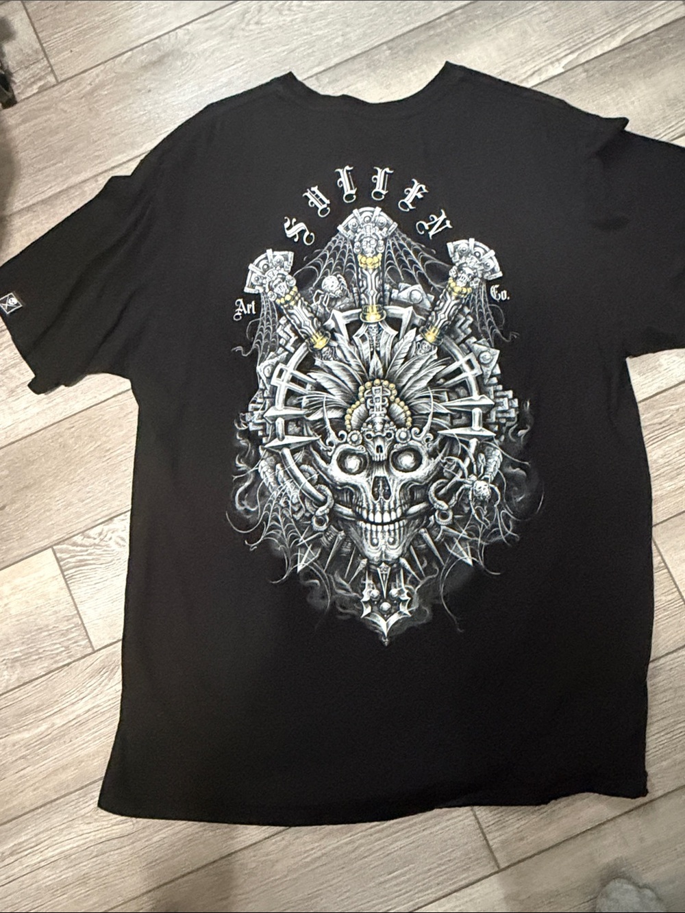 Sullen Art Co. Black Short‑Sleeve Skull Graphic Tee